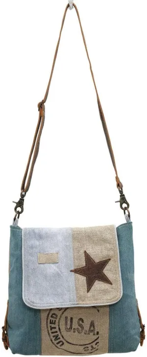 Myra Bags Sky Star Upcycled Denim Shoulder Bag M-0767