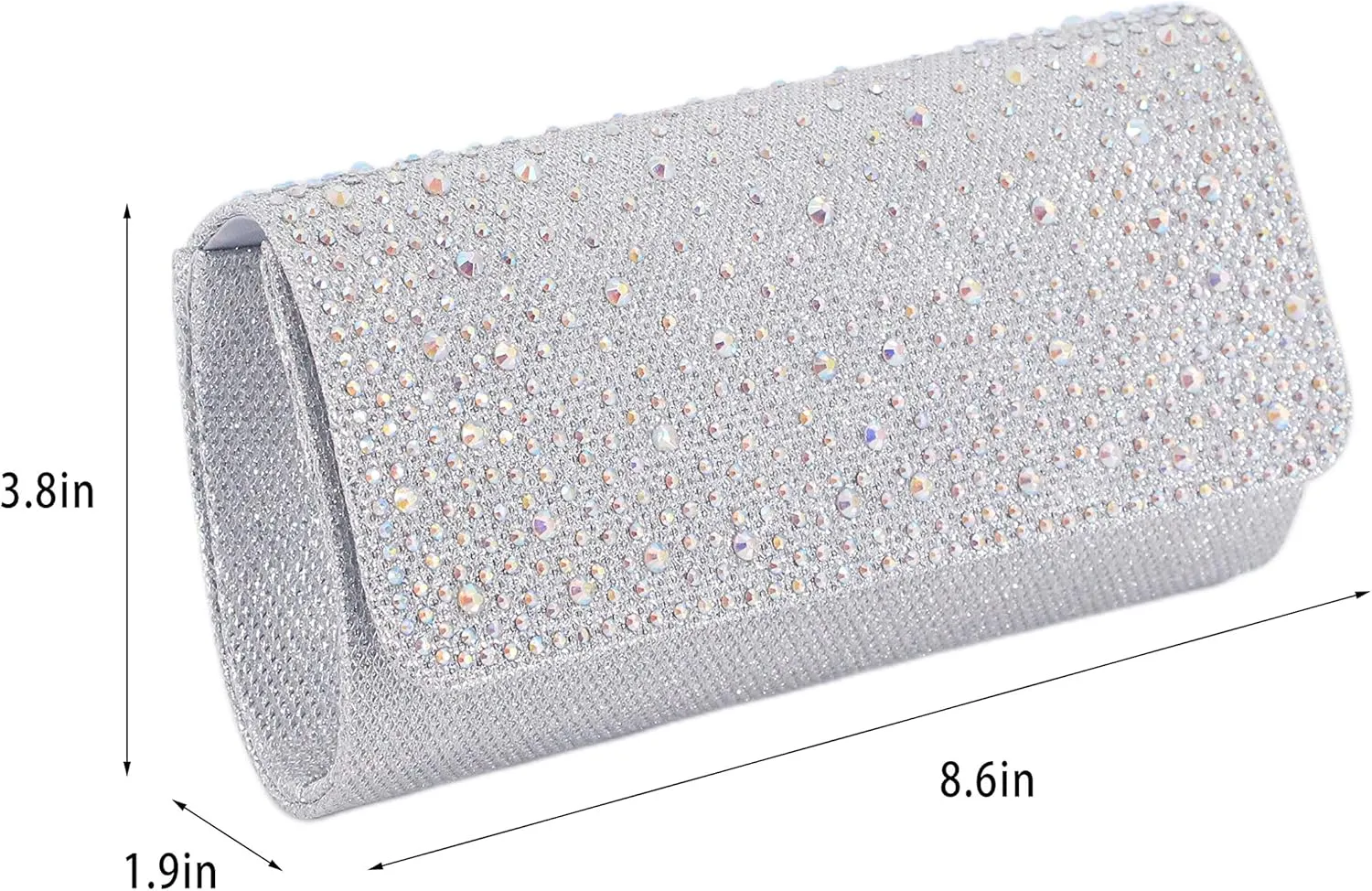 Naimo Flap Dazzling Small Clutch Bag Evening Bag With Detachable Chain
