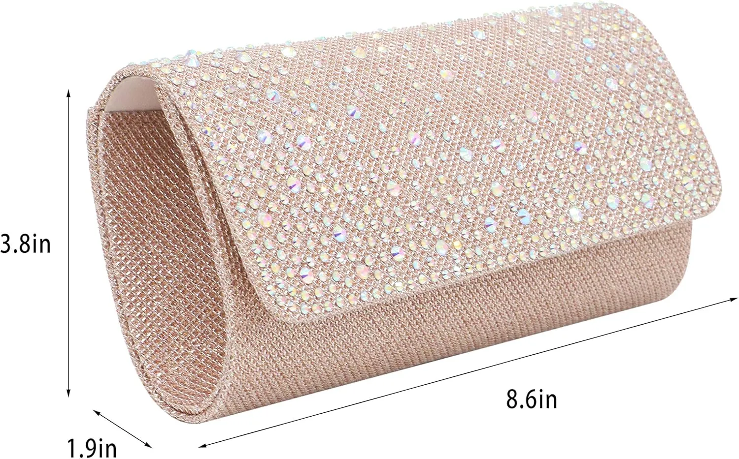 Naimo Flap Dazzling Small Clutch Bag Evening Bag With Detachable Chain