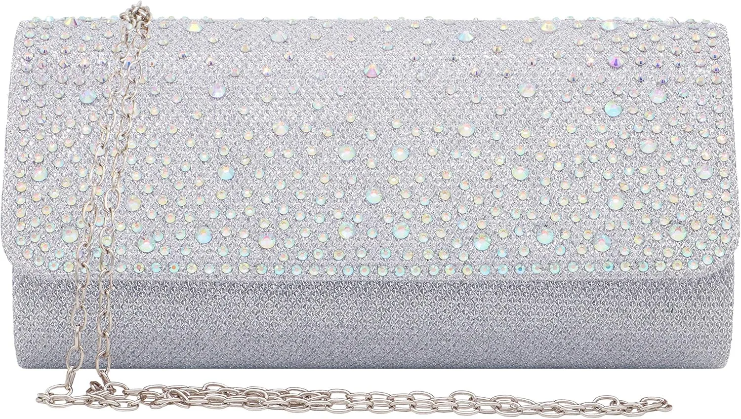 Naimo Flap Dazzling Small Clutch Bag Evening Bag With Detachable Chain
