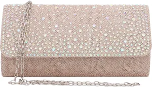 Naimo Flap Dazzling Small Clutch Bag Evening Bag With Detachable Chain