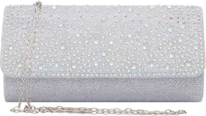 Naimo Flap Dazzling Small Clutch Bag Evening Bag With Detachable Chain