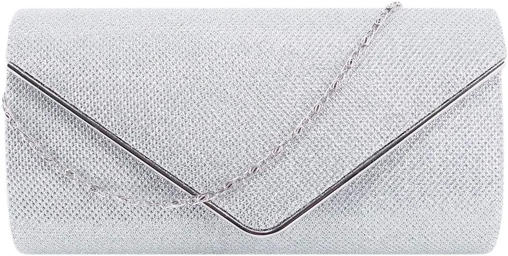 Naimo Flap Dazzling Small Clutch Bag Evening Bag With Detachable Chain