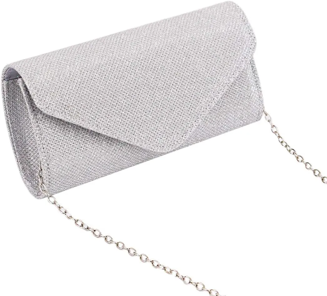 Naimo Flap Dazzling Small Clutch Bag Evening Bag With Detachable Chain