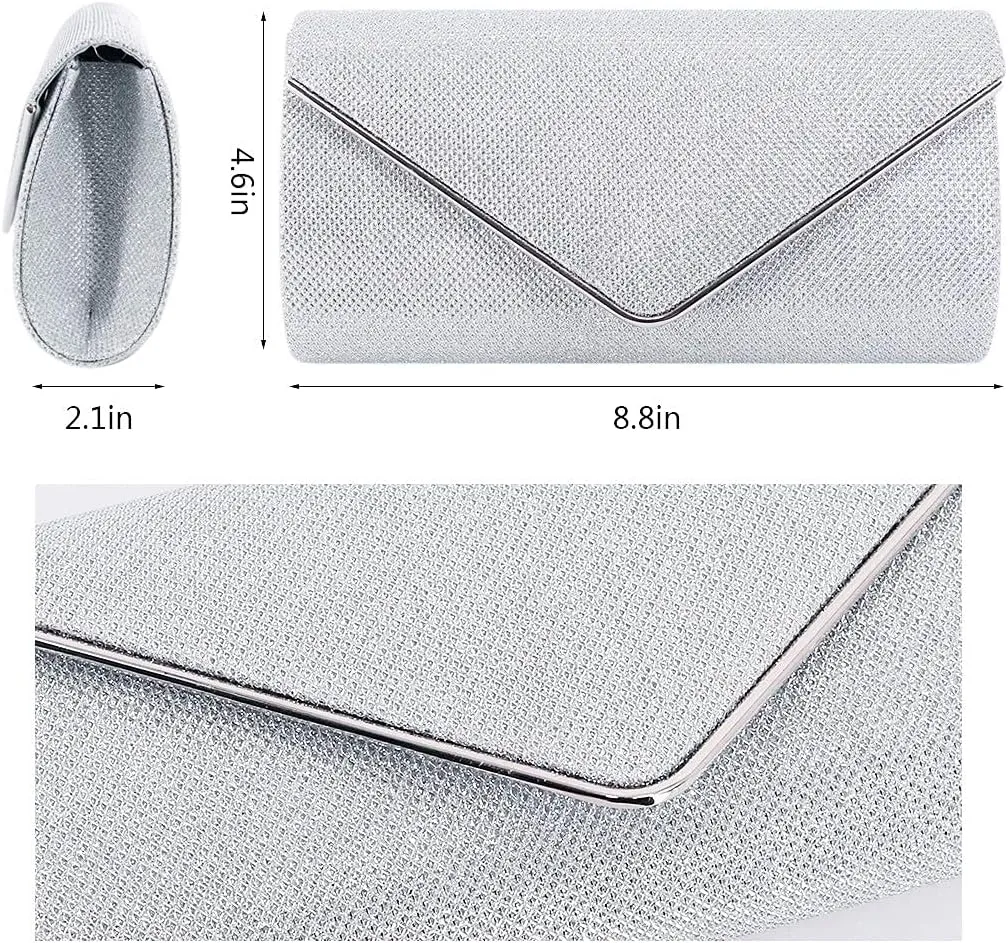 Naimo Flap Dazzling Small Clutch Bag Evening Bag With Detachable Chain