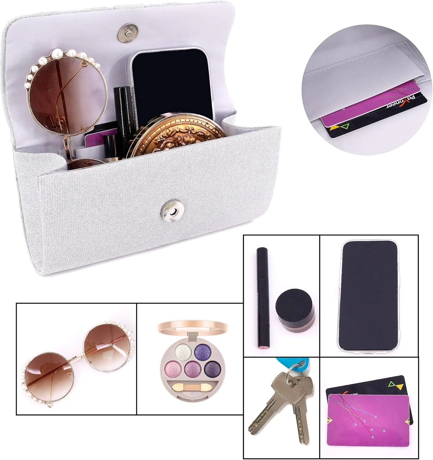 Naimo Flap Dazzling Small Clutch Bag Evening Bag With Detachable Chain