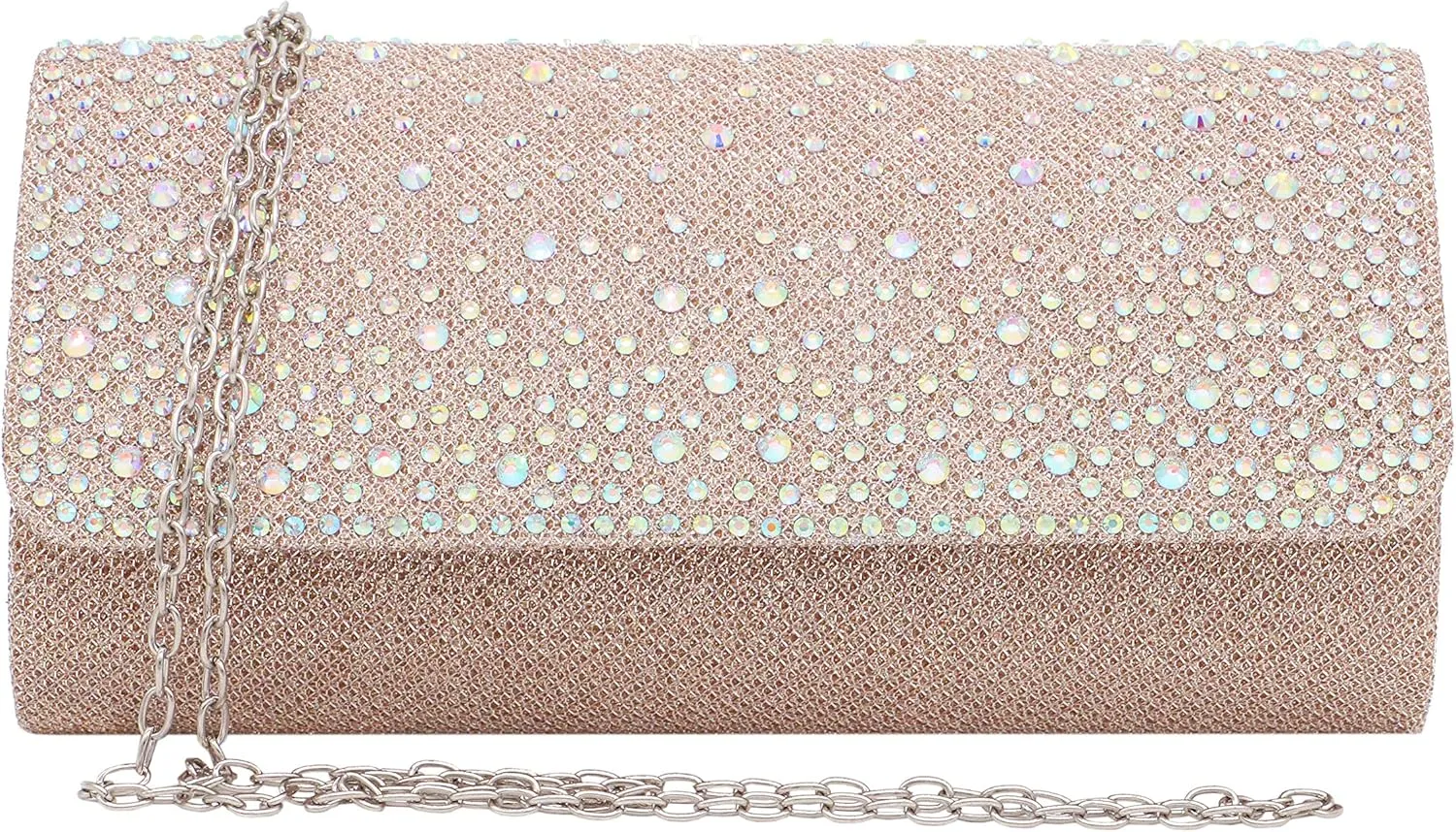 Naimo Flap Dazzling Small Clutch Bag Evening Bag With Detachable Chain