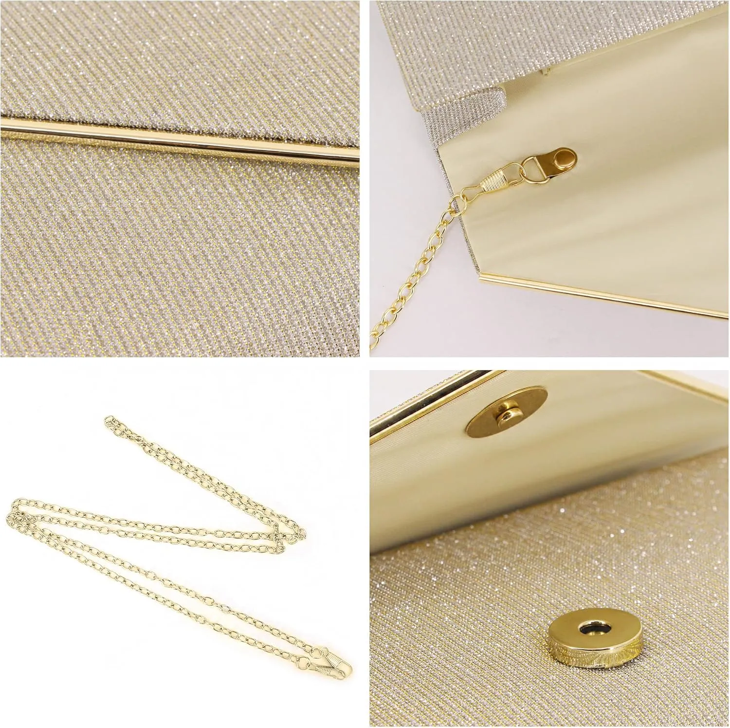 Naimo Women's Sequin Evening Purse Wedding Party Clutch Bag