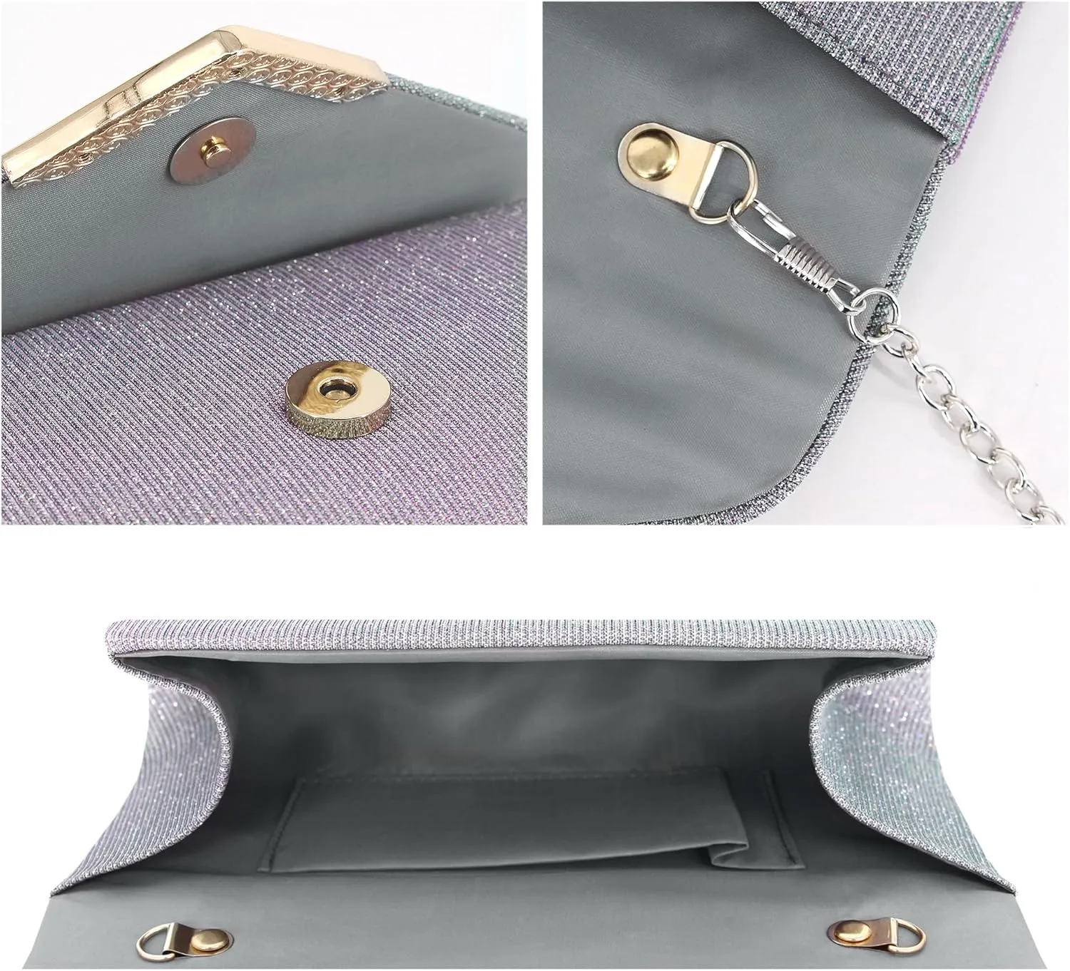 Naimo Women's Sequin Evening Purse Wedding Party Clutch Bag