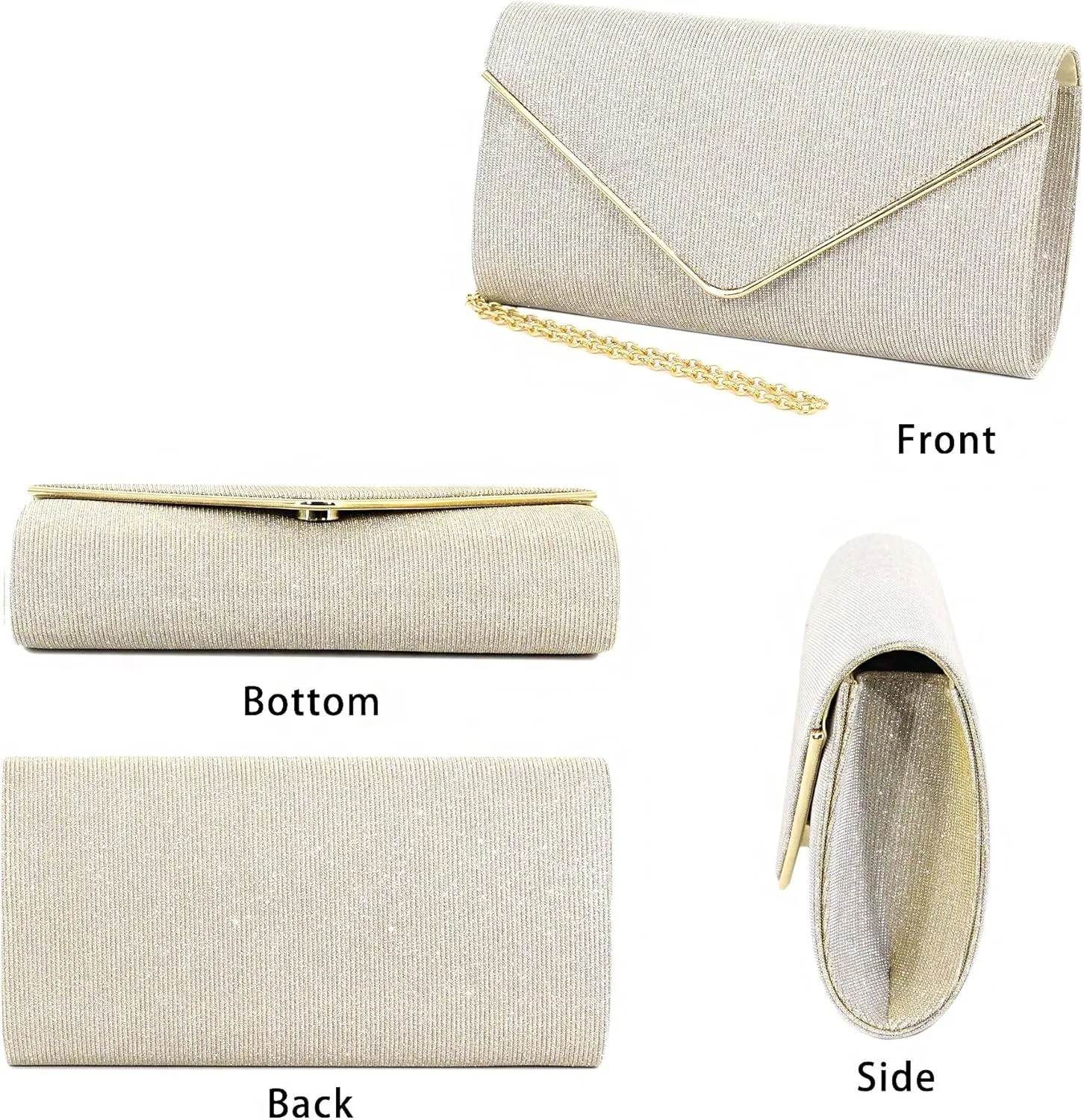 Naimo Women's Sequin Evening Purse Wedding Party Clutch Bag