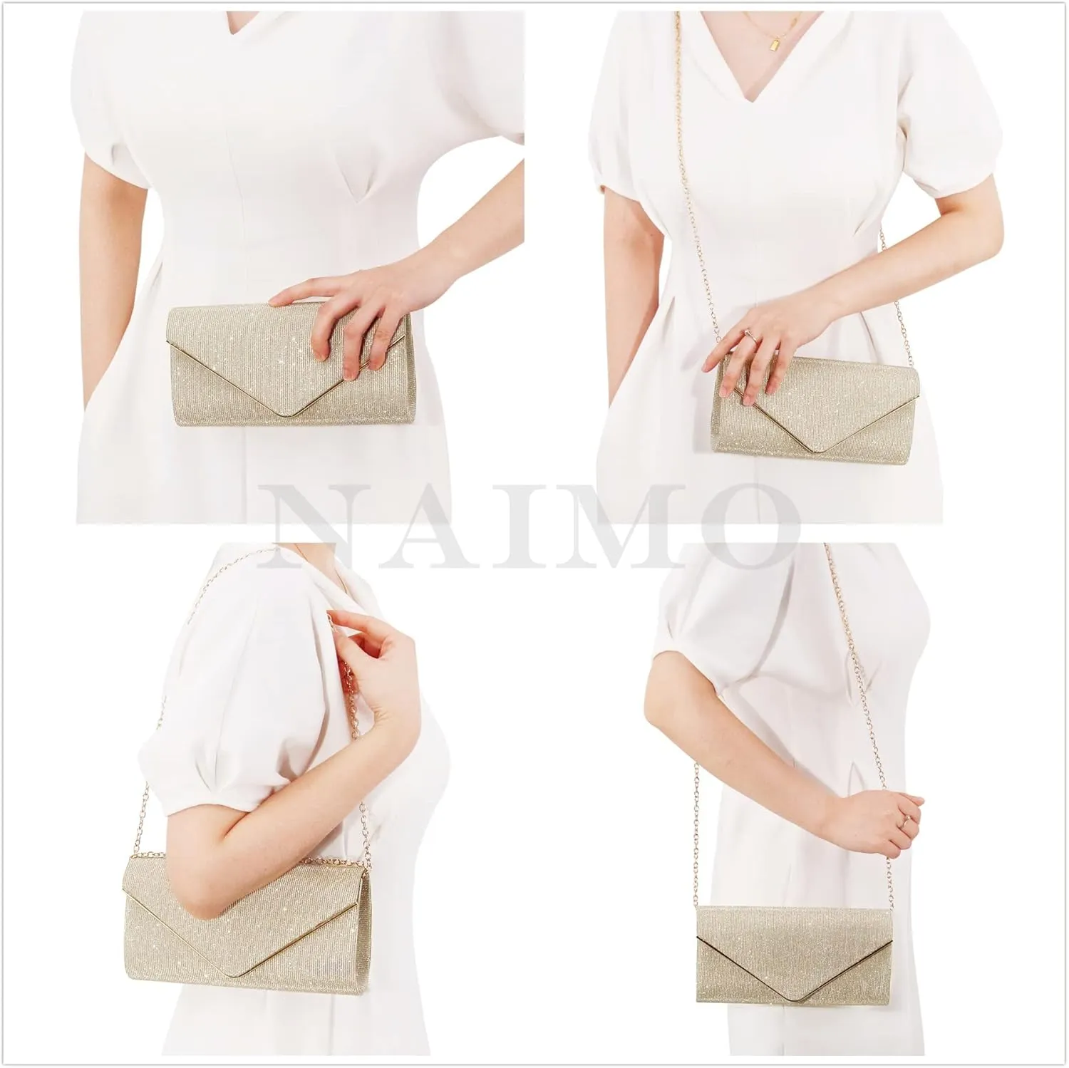 Naimo Women's Sequin Evening Purse Wedding Party Clutch Bag