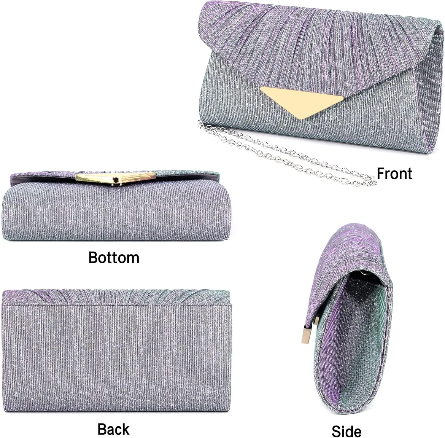 Naimo Women's Sequin Evening Purse Wedding Party Clutch Bag