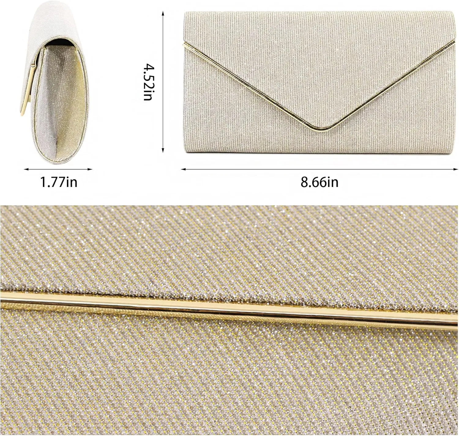 Naimo Women's Sequin Evening Purse Wedding Party Clutch Bag