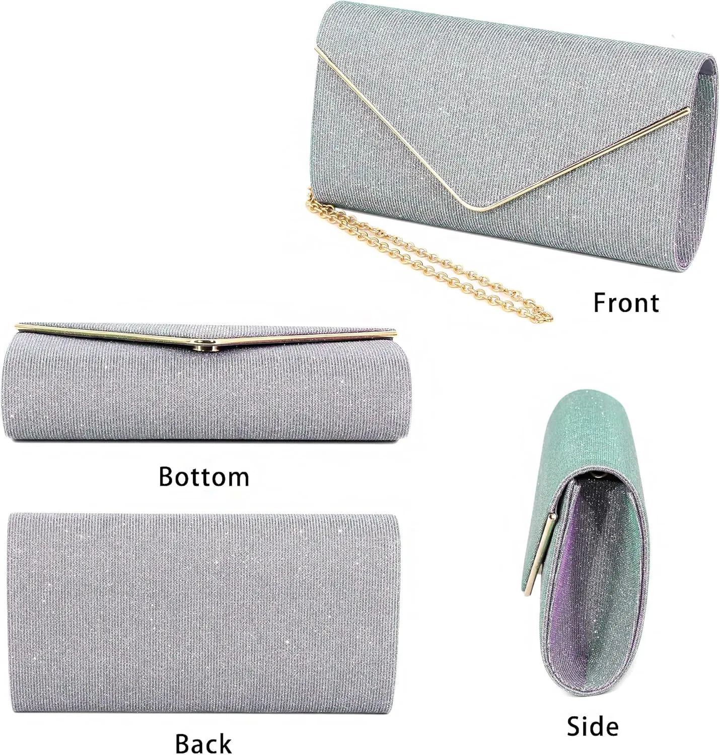 Naimo Women's Sequin Evening Purse Wedding Party Clutch Bag