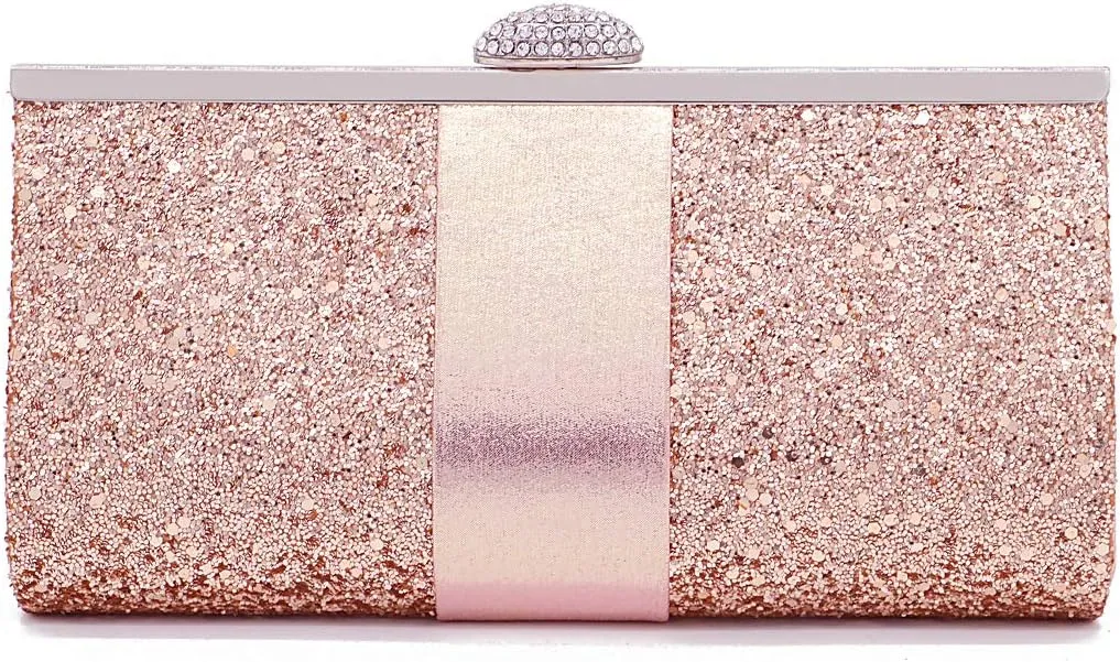 Naimo Women's Sequin Rhinestone Evening Bag Elegant Glitter Clutch Handbag Purse