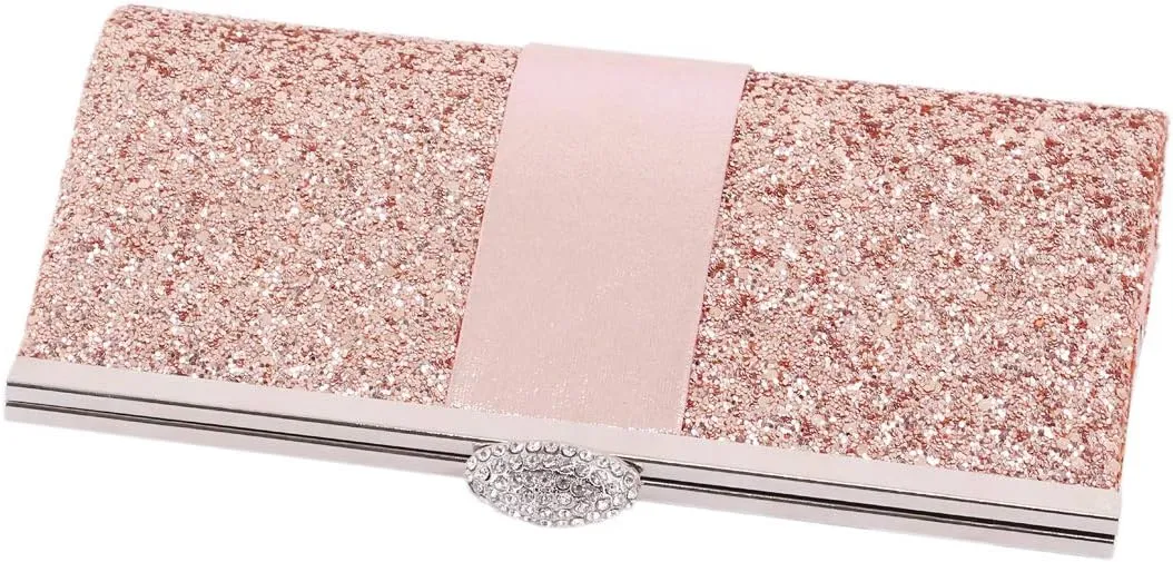 Naimo Women's Sequin Rhinestone Evening Bag Elegant Glitter Clutch Handbag Purse