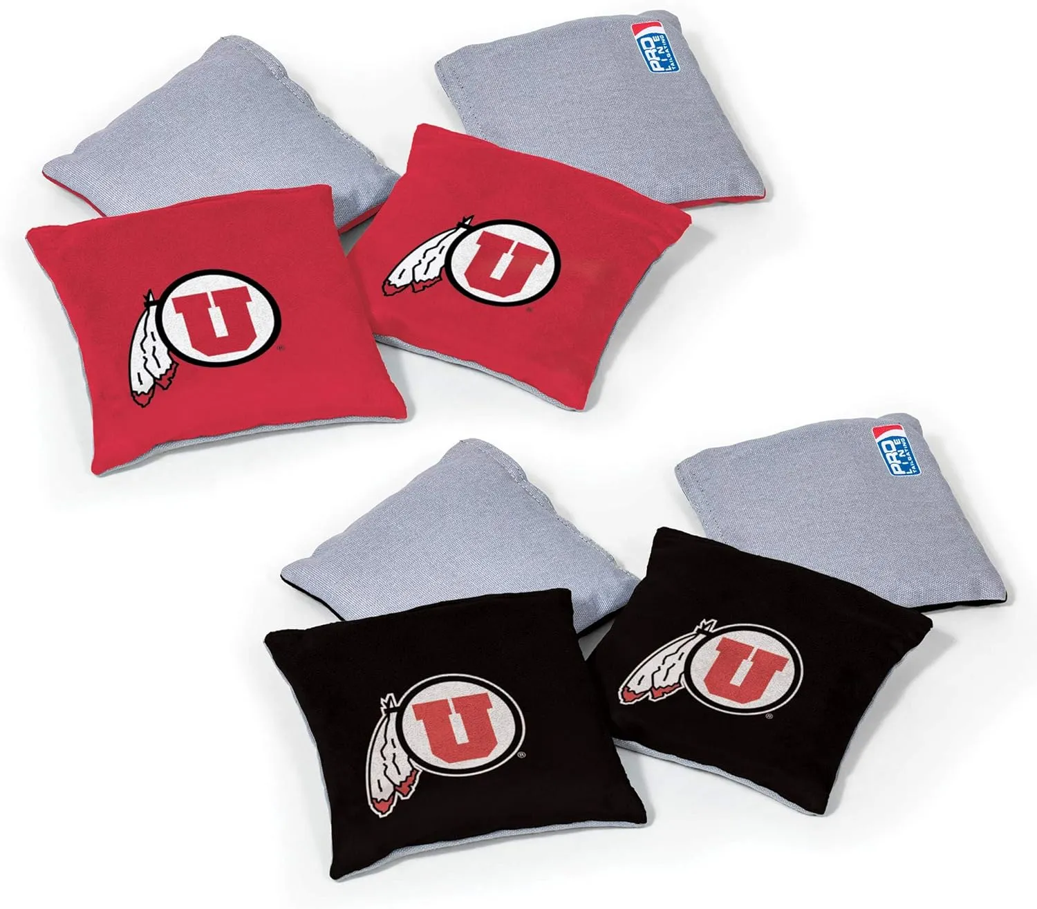 NCAA College Dual Sided Bean Bags by Wild Sports, 8 Count, Premium Toss Bags for Cornhole Set - Great for Tailgates, Outdoors, Backyard