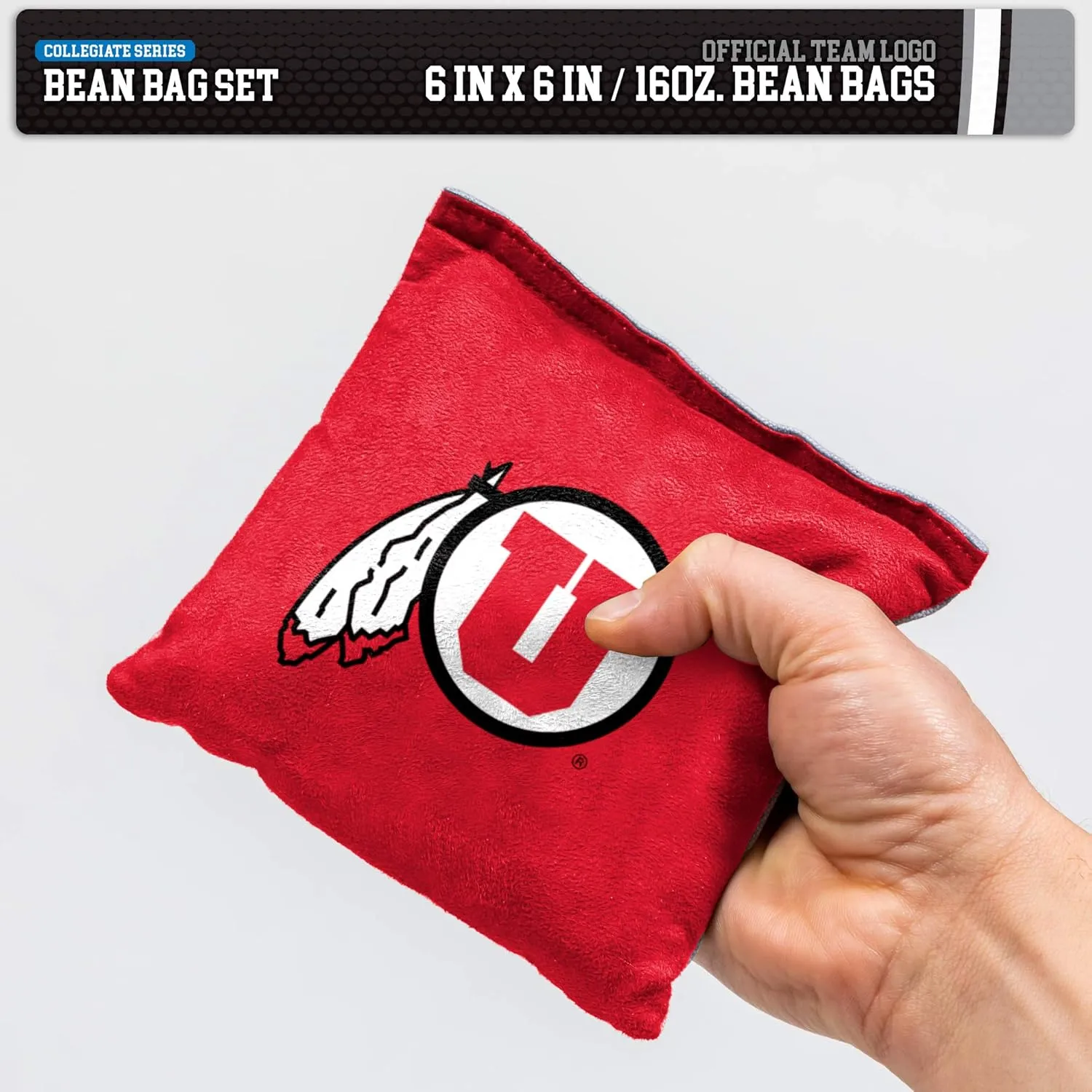 NCAA College Dual Sided Bean Bags by Wild Sports, 8 Count, Premium Toss Bags for Cornhole Set - Great for Tailgates, Outdoors, Backyard