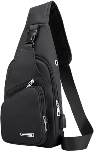 New Fashionable Layer Crossbody Bag Lightweight Nylon Sport Running Hiking Bag Messenger Bags (Black, One Size)