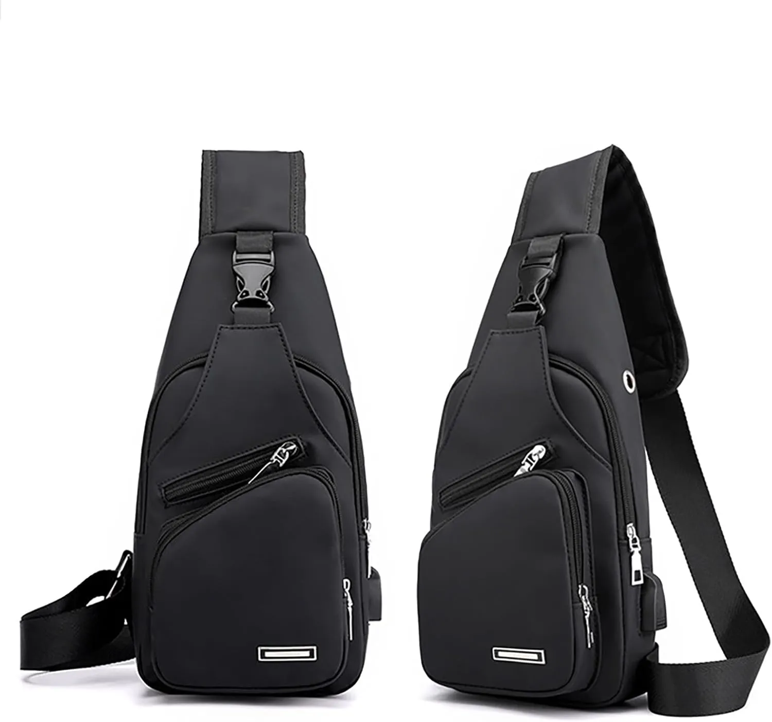 New Fashionable Layer Crossbody Bag Lightweight Nylon Sport Running Hiking Bag Messenger Bags (Black, One Size)