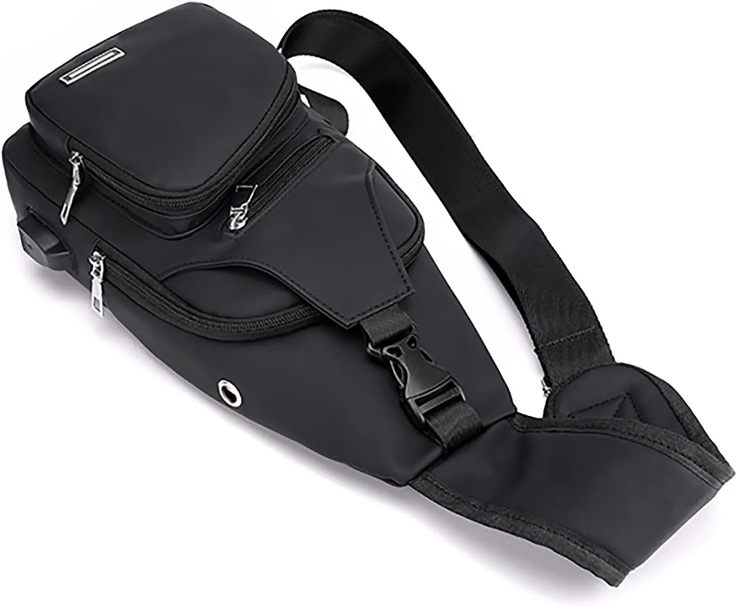New Fashionable Layer Crossbody Bag Lightweight Nylon Sport Running Hiking Bag Messenger Bags (Black, One Size)