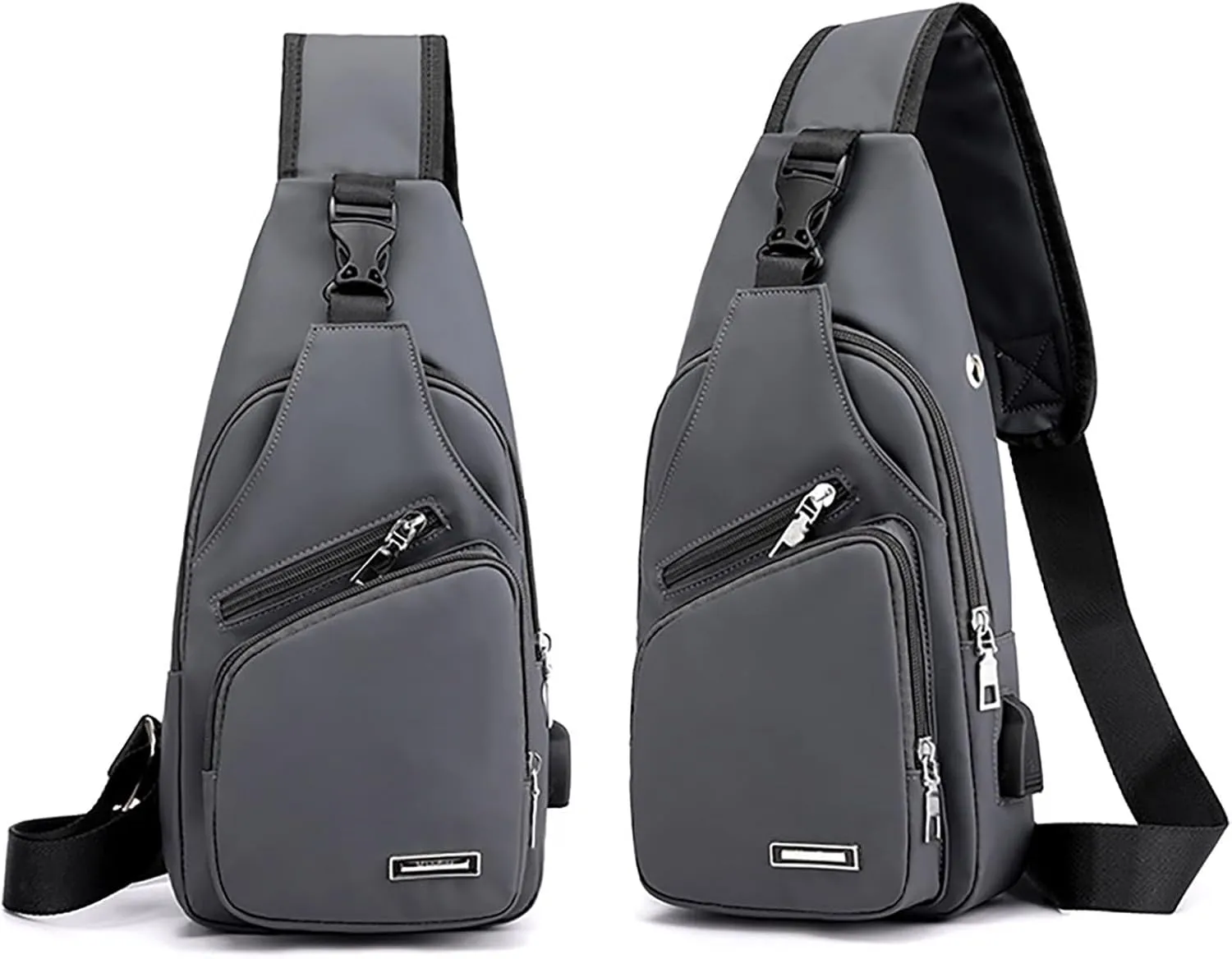 New Fashionable Layer Crossbody Bag Lightweight Nylon Sport Running Hiking Bag Messenger Bags (Grey, One Size)
