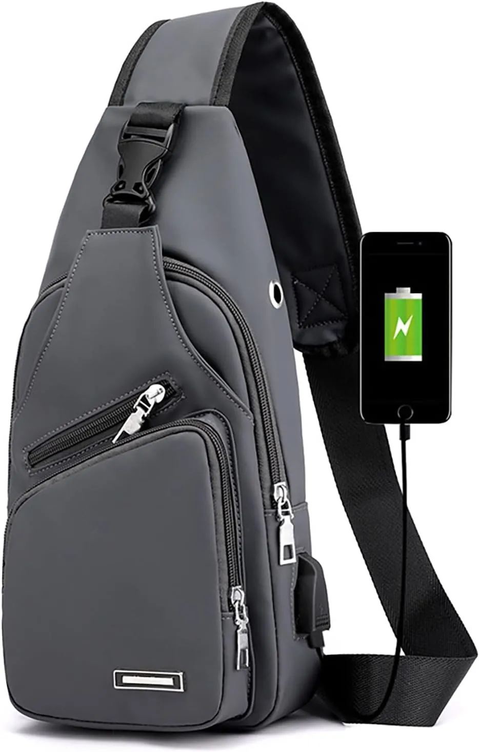 New Fashionable Layer Crossbody Bag Lightweight Nylon Sport Running Hiking Bag Messenger Bags (Grey, One Size)