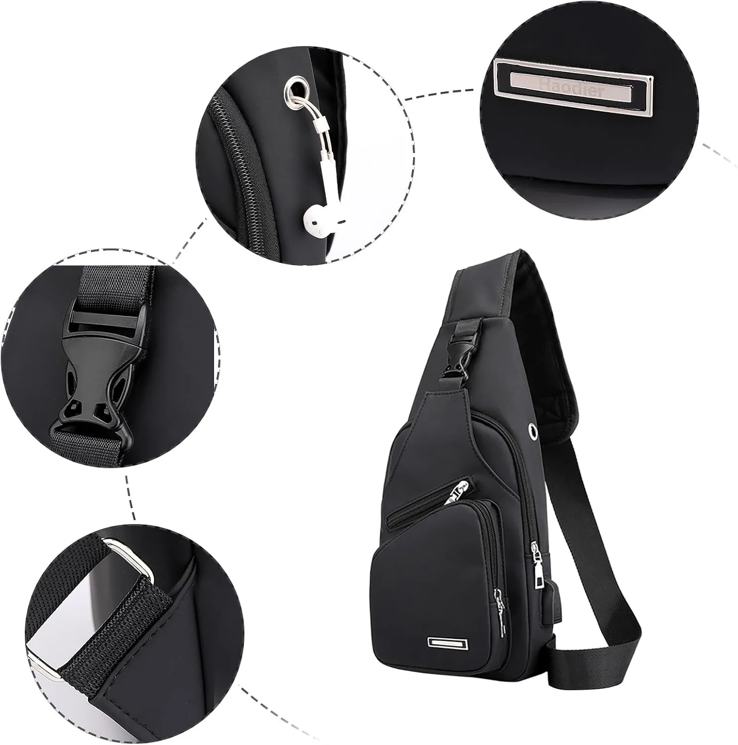 New Fashionable Layer Crossbody Bag Lightweight Nylon Sport Running Hiking Bag Messenger Bags (Grey, One Size)