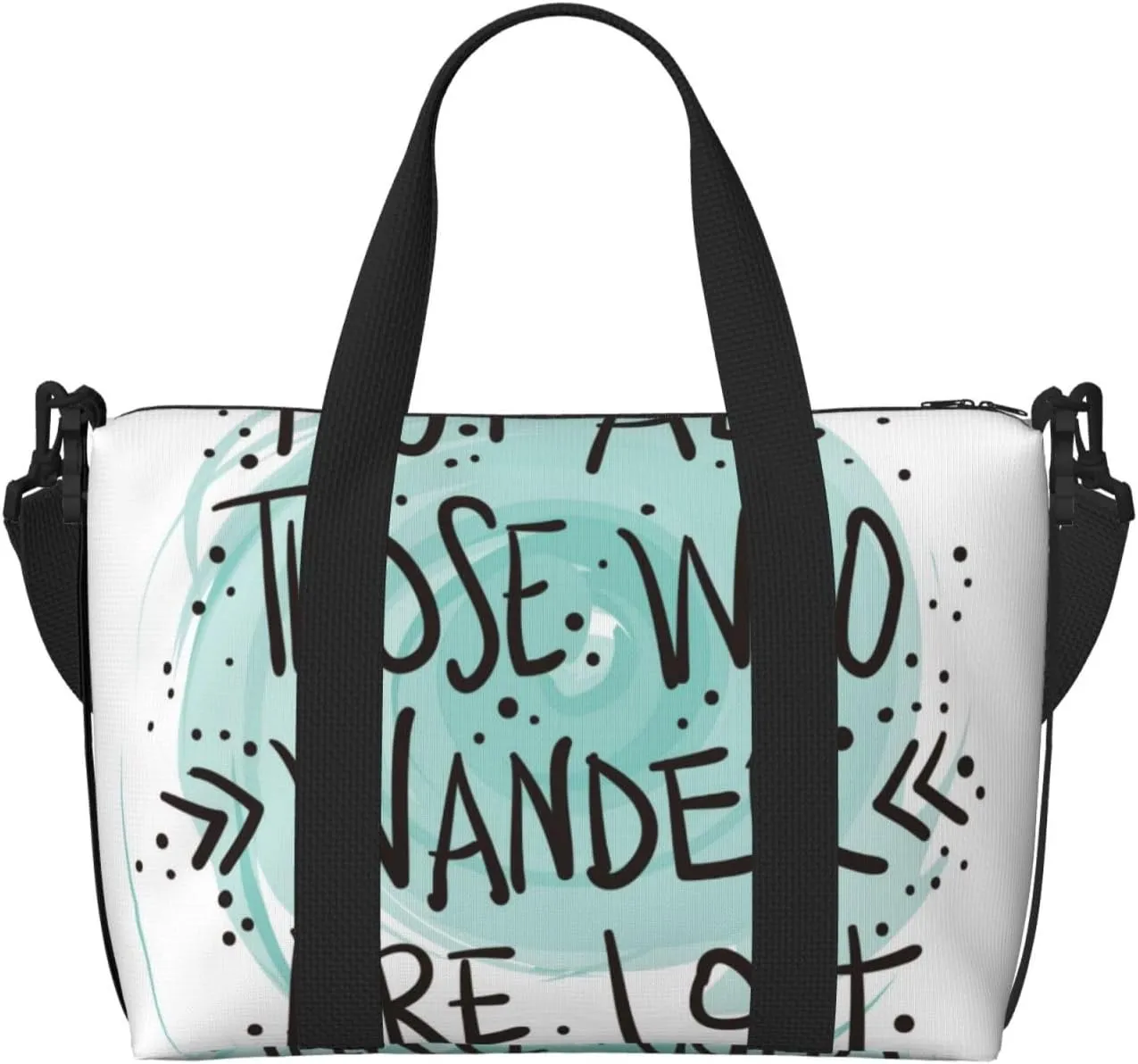 Not All Who Wander Are Lost1 Travel Bag for Women Men Weekender Bags Carry on Overnight Bag Tote Bag Yoga Gym Bag for Gym, Work, Weekend, Travel, Personal Items