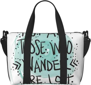 Not All Who Wander Are Lost1 Travel Bag for Women Men Weekender Bags Carry on Overnight Bag Tote Bag Yoga Gym Bag for Gym, Work, Weekend, Travel, Personal Items