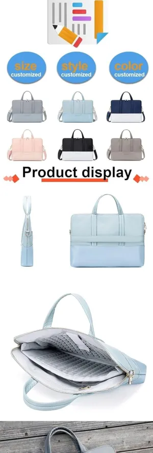 Notebook Shoulder Case Water Registance Pu Handle Bags Office Work Handbag Women Classic Fashion Laptop Bag