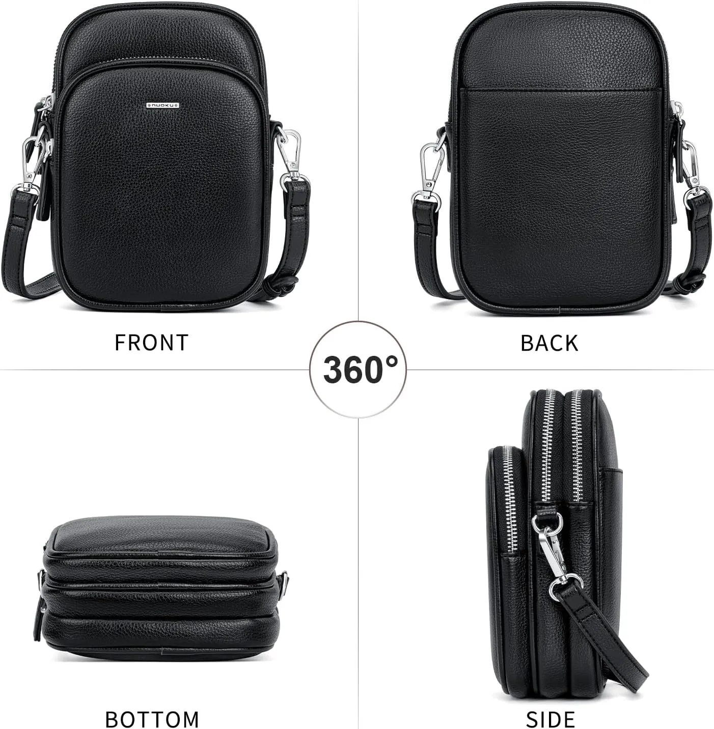 nuoku Small Crossbody Purse for Women, Vegan Leather Crossbody Bags for Women Small Size with Card Slots