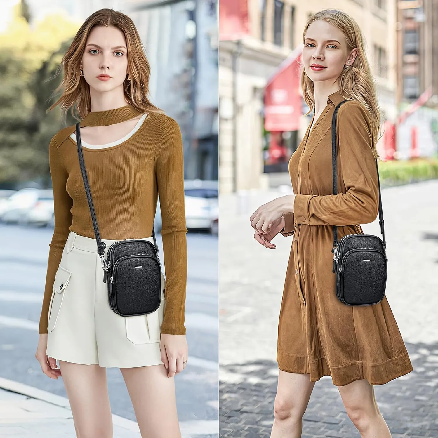 nuoku Small Crossbody Purse for Women, Vegan Leather Crossbody Bags for Women Small Size with Card Slots