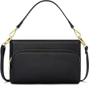 nuoku Small Crossbody Purses for Women, Crossbody Wallet Purse with Phone Pocket, Small Leather Crossbody Bags for Women