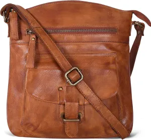 Oak Leathers Leather Crossbody Bag For Women With Adjustable Sling Strap - Medium Size Crossover Shoulder Handbag Purse