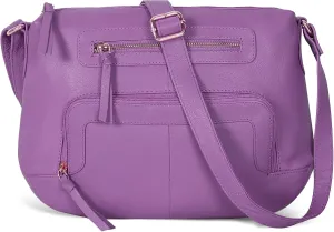 Oak Leathers Women's Crossbody Bag - Genuine Leather Crossover Shoulder Purse With Adjustable Sling Strap - Medium Size