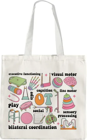 Occupational Therapy Canvas Tote - Mental Health, OT Appreciation Bag for Women