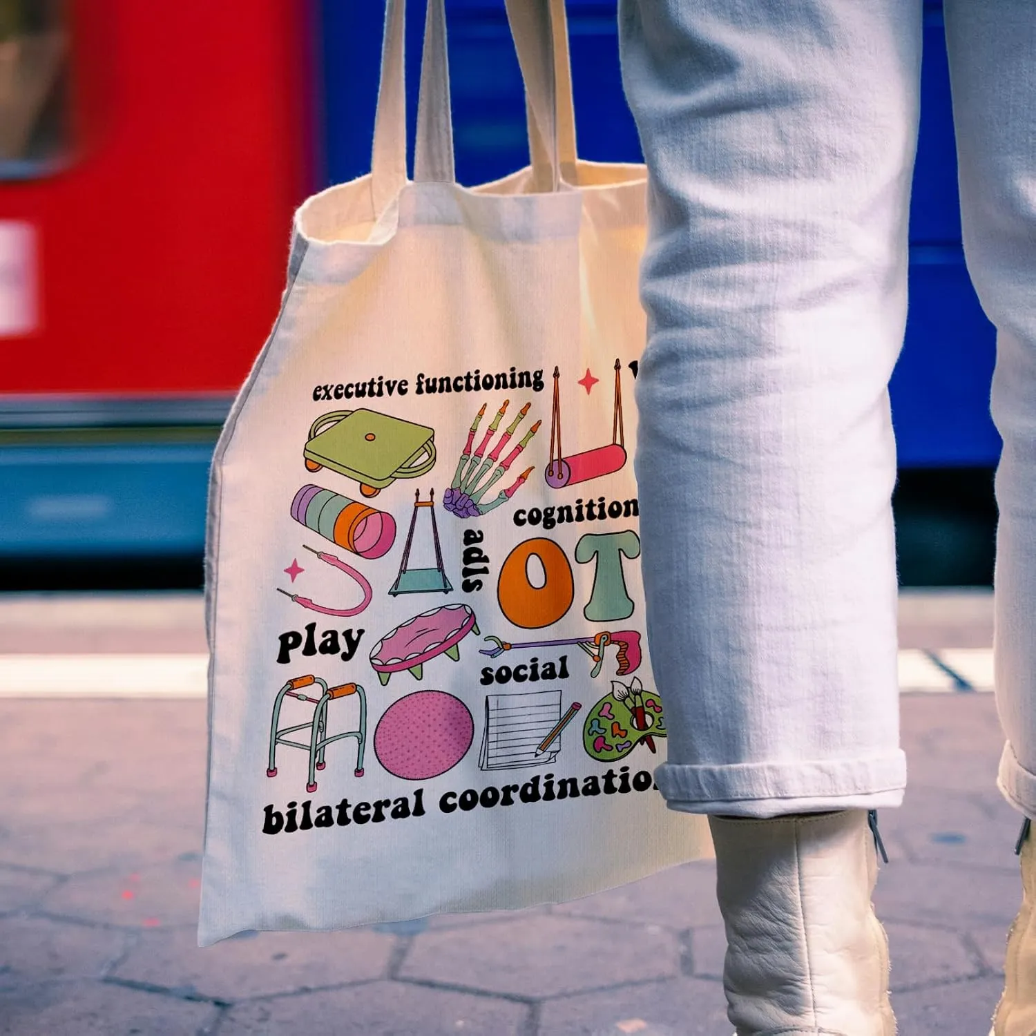 Occupational Therapy Canvas Tote - Mental Health, OT Appreciation Bag for Women