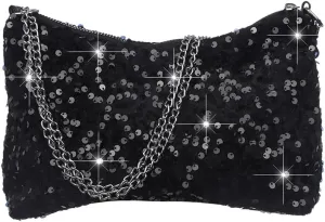 Octwine Shinny Sequin Bag Bucket Purse Handbag Shoulder Bags Pink Crossbody Bag Party Prom Crossbody Bag for Women