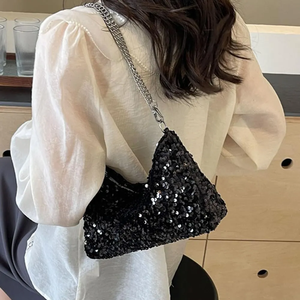 Octwine Shinny Sequin Bag Bucket Purse Handbag Shoulder Bags Pink Crossbody Bag Party Prom Crossbody Bag for Women