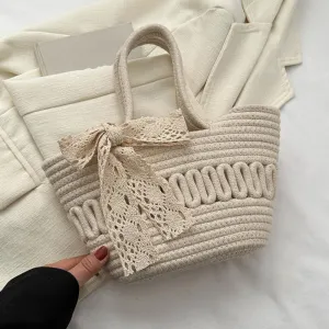 Octwine Straw Beach Bag for Women Summer Handwoven Tote Bags Purse Handle Straw Handbag Clutch for Women