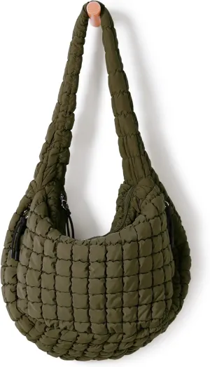 ODODOS Quilted Carryall Tote Bag for Women Crossbody Large Hobo Lightweight Padding Shoulder Bag