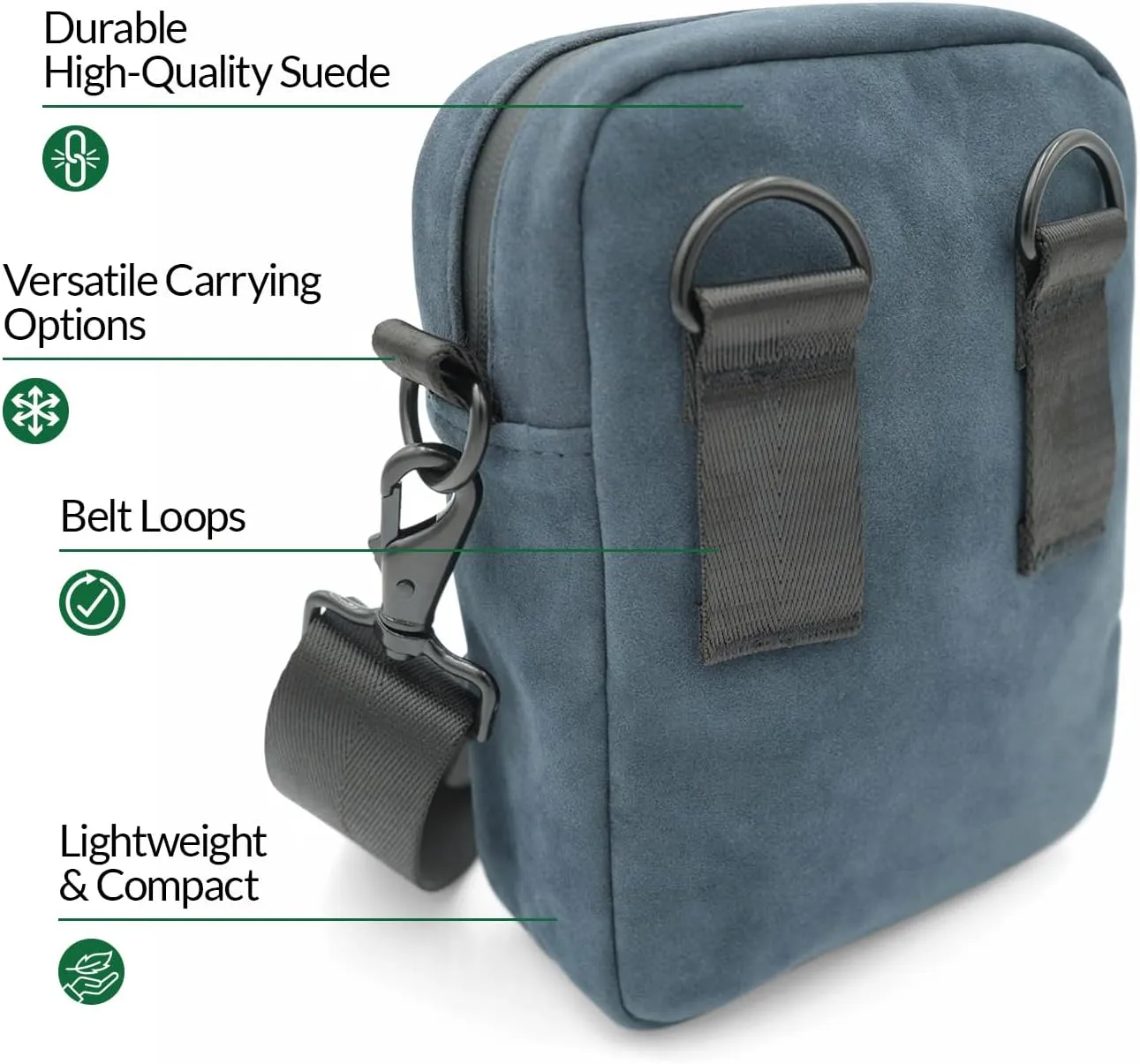 Odor Resistant Unisex Cross Body Sling Bag, Small Chest Bag Suede Daypack for Traveling, Outdoors, and Festivals