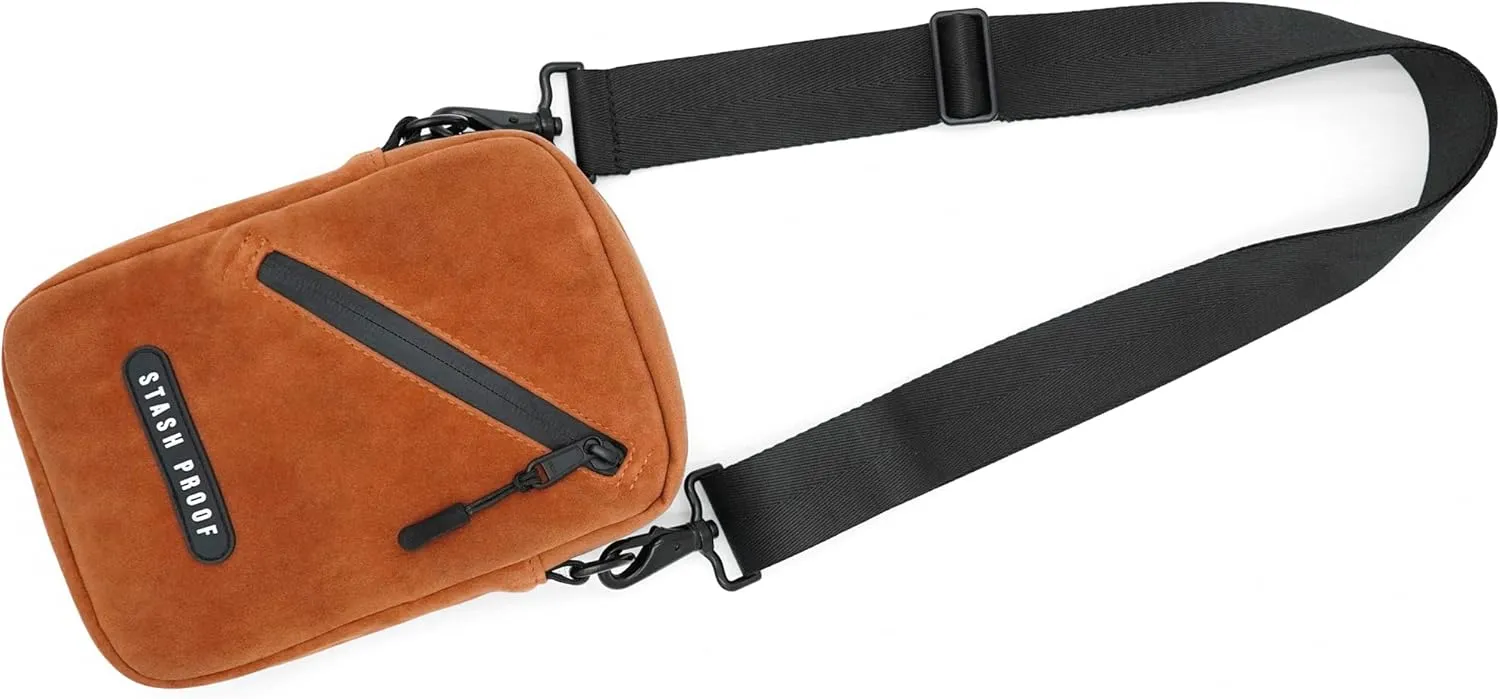Odor Resistant Unisex Cross Body Sling Bag, Small Chest Bag Suede Daypack for Traveling, Outdoors, and Festivals