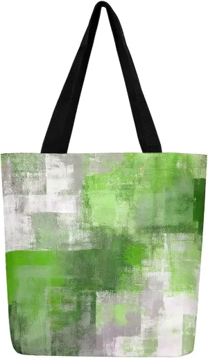 Oil Painting Canvas Bag,Vintage Ombre Watercolor Tote Bags,Abstract Art Grocery Bag