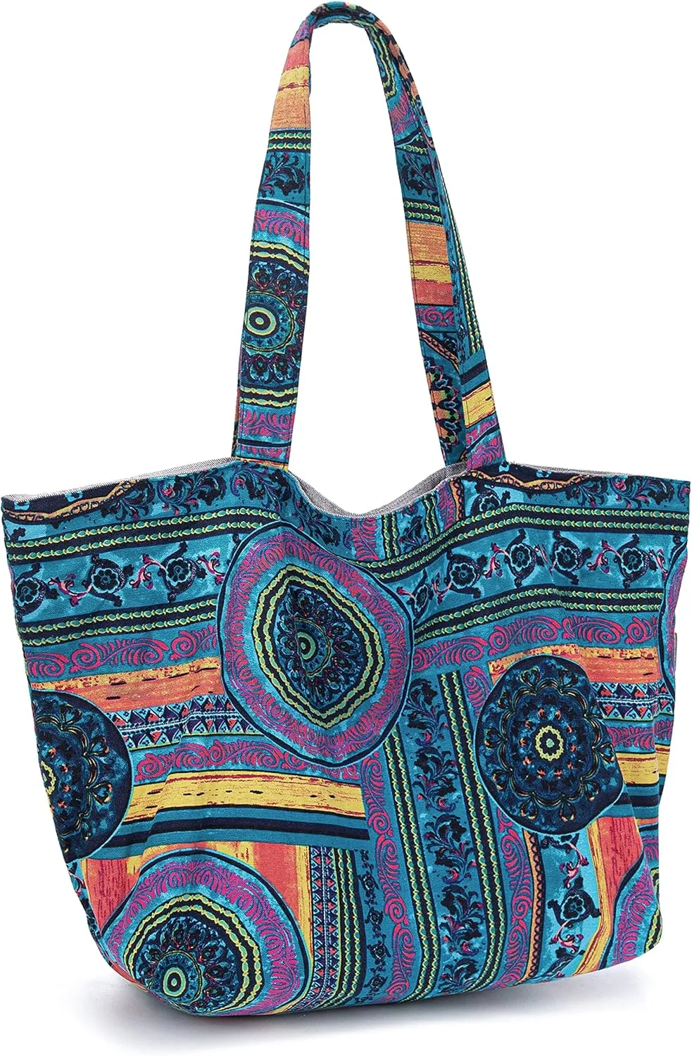 OPQRSTU Women Hippie Tote Hand Bag Large Capacity Bohemian Bag Portable Tourist Shoulder Bags