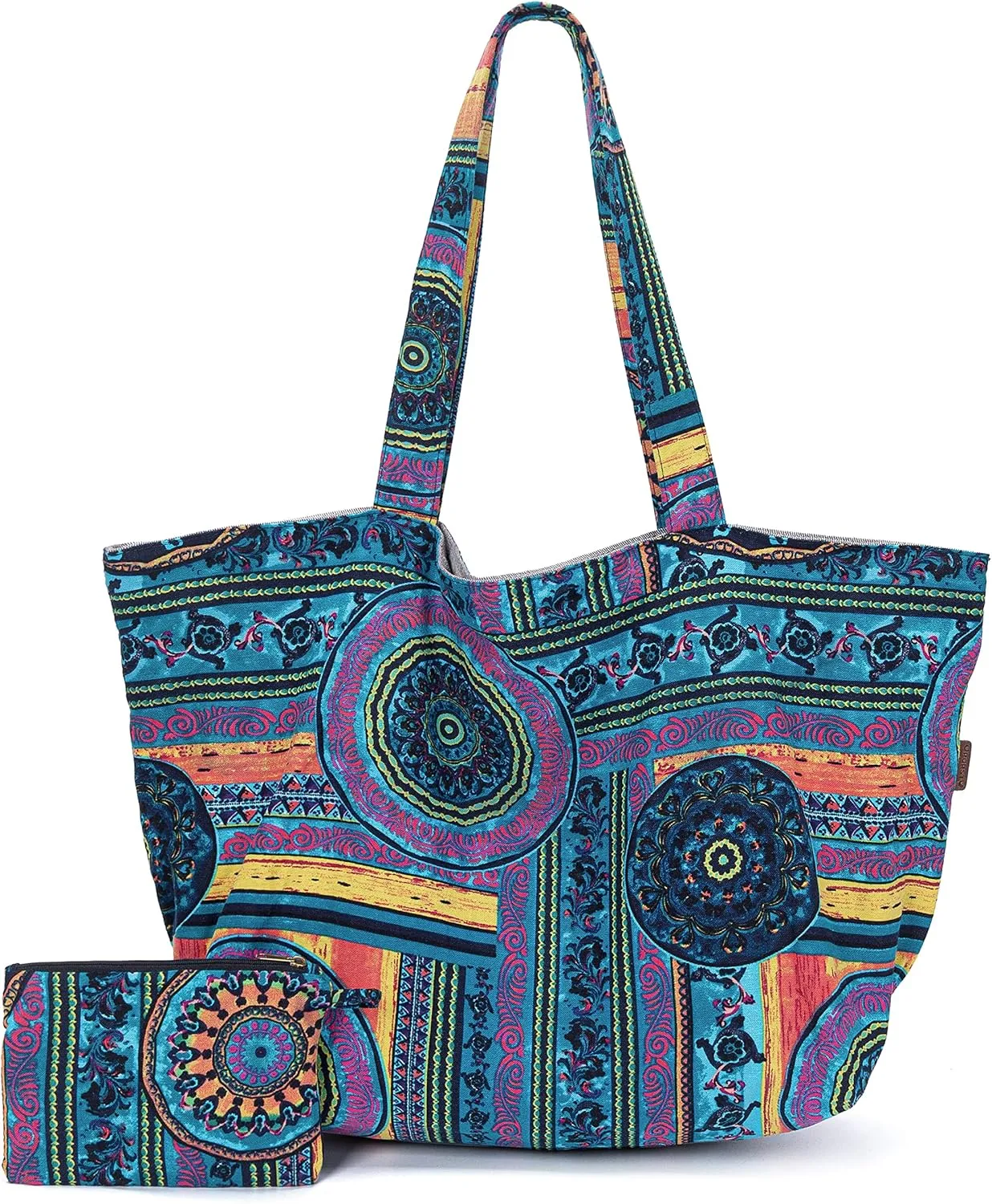 OPQRSTU Women Hippie Tote Hand Bag Large Capacity Bohemian Bag Portable Tourist Shoulder Bags