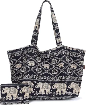 OPQRSTU Women Hippie Tote Hand Bag Large Capacity Bohemian Bag Portable Tourist Shoulder Bags