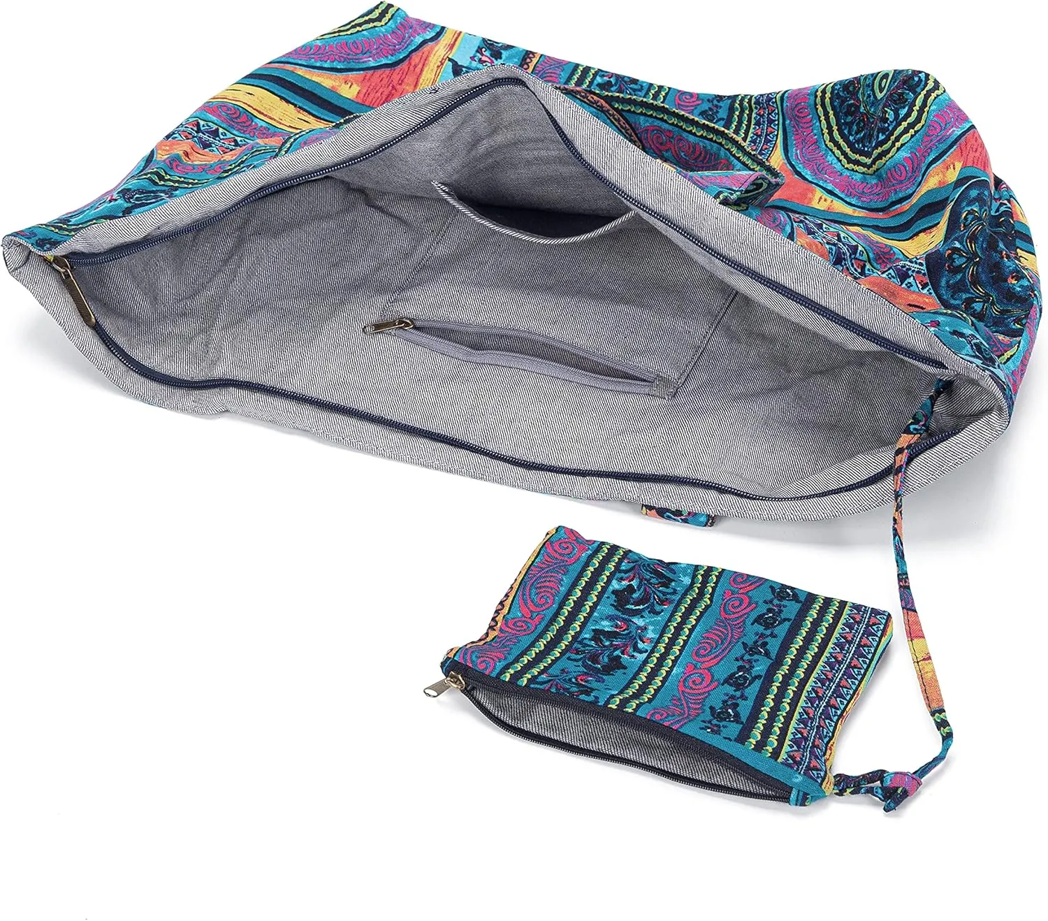 OPQRSTU Women Hippie Tote Hand Bag Large Capacity Bohemian Bag Portable Tourist Shoulder Bags