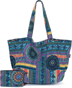 OPQRSTU Women Hippie Tote Hand Bag Large Capacity Bohemian Bag Portable Tourist Shoulder Bags